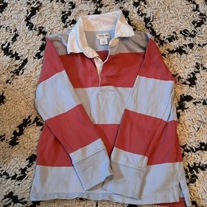 crewcuts boys rugby polo long sleeve. 4-5. gently worn. light blue and pink